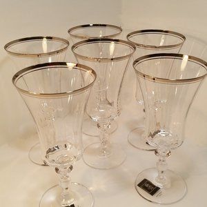 Classic MIKASA -Stemware Jamestown Clear (Platinum Trim) Tea Glasses  6 Beauties